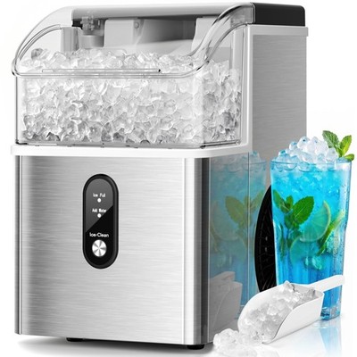 Nugget Ice Maker Countertop,33Lbs/24H Ice Machine with Chewable Ice,Self-Clea...