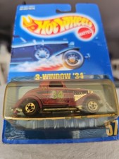 1990 HOT WHEELS 3-WINDOW '34 PURPLE No. 3613