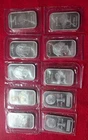 HM Lot of 10 x 1 oz Buffalo & Liberty Design .999 Fine Silver Bullion Bars 10 oz