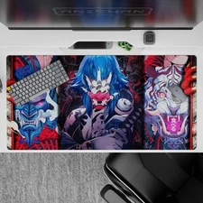 Chaotic Elegance Clash - Demon Slayer Gaming Desk Mat Mouse Pad