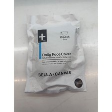 Bella Canvas Daily Face Cover 10 Pack Black Soft Breathable Cotton Blend Mask