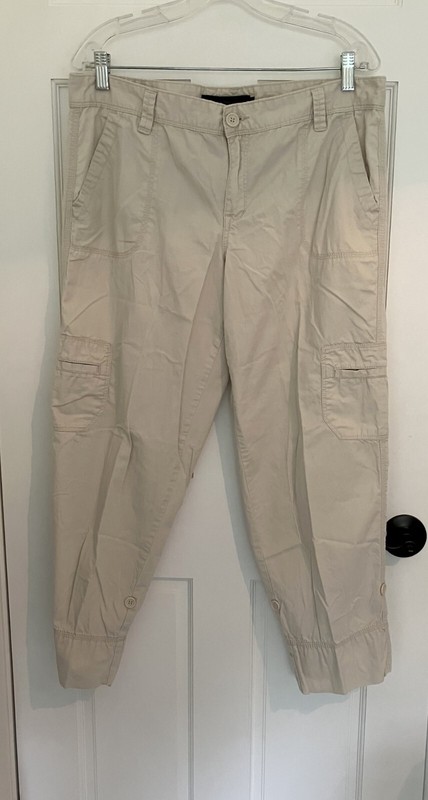 Calvin Klein Jeans HIKING Cropped Cargo Pants Womens BEIGE Size 14