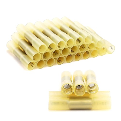 50-200X Wateroroof Heat Shrink Splice Wire Connectors Crimp Butt Terminal Yellow - Picture 11 of 12