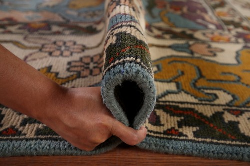 Animals Hunting Design Ziegler Living Room Rug 9x12 Handmade Wool Indian Carpet - Picture 17 of 18