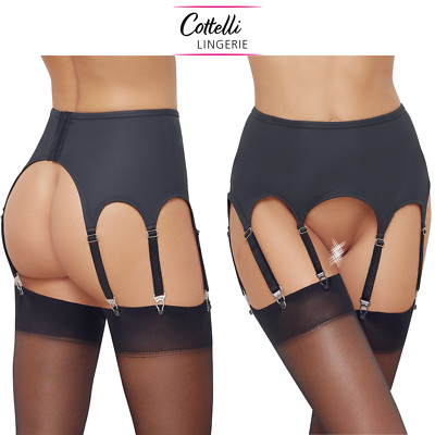 Eleganter Strumpfhalter schwarz matt mit 8 verstellbaren Trägern Cottelli sexy Dessous