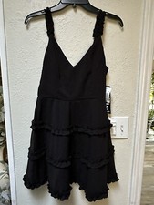 Trixxi Black Tiered Fit & Flare Dress Women's Size Medium NWT Little Black Dress