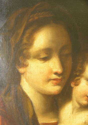 Madonna con Bambino e San Giovannino SACRA FAMIGLIA cm 65x50 SETTECENTO '700 - Picture 16 of 23