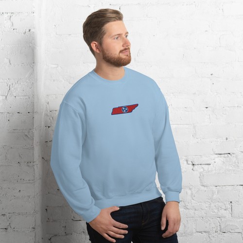 Tennessee State Shaped Flag Embroidered Unisex Sweatshirt - Picture 48 of 108