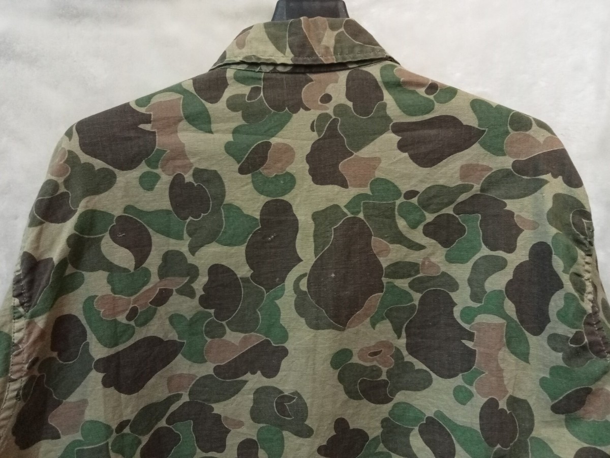 Vintage 1950s 60s Duck Camo Frogskin Hunting Field Jacket 13 Star