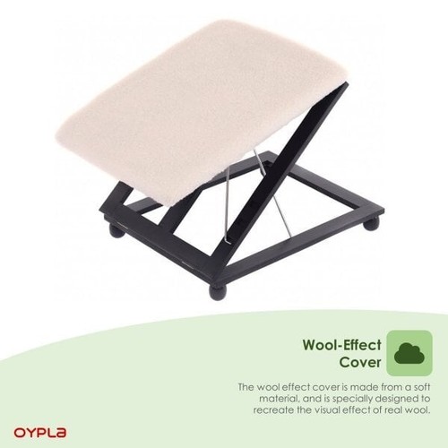 Adjustable Folding Cushion Padded Footstool Foot Rest - Picture 9 of 10