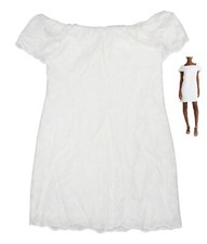 Ralph Lauren Petites Floral Embroidery Tulle Mini Length Dress 8P NWT White