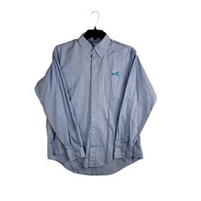 Mark Munnerlyn TTX Pinpoint Cotton Shirt Size 17 Button Down Long Sleeve Blue