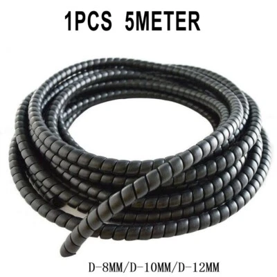 MARKENLOS Effizienter Spiralkabelschutz für Hydraulikschlauch 5m schwarz Schlauchschutz