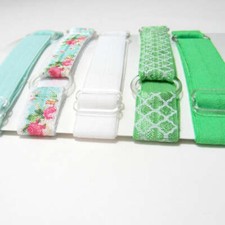 Adjustable Elastic Headband-Set of 5 Green Floral