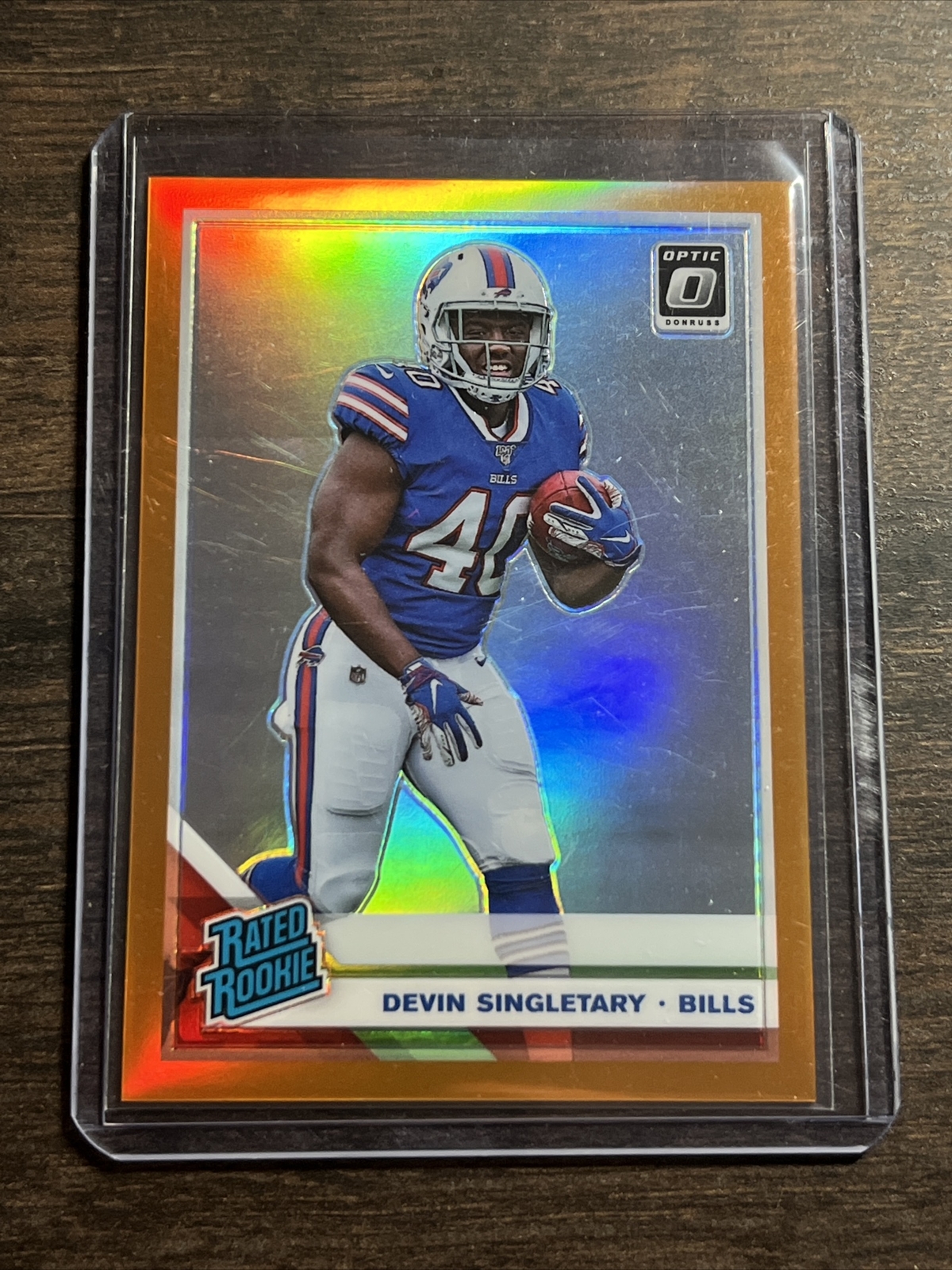 2019 Panini Donruss Optic DEVIN SINGLETARY ORANGE HOLO PRIZM BILLS #/199 RC