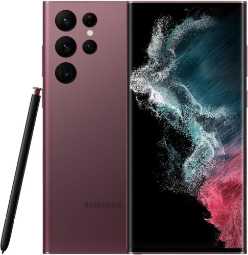 Samsung Galaxy S22 Ultra 5G S908U 128GB Burgundy 6.8'' (Factory Unlocked) - Good - Afbeelding 1 van 5