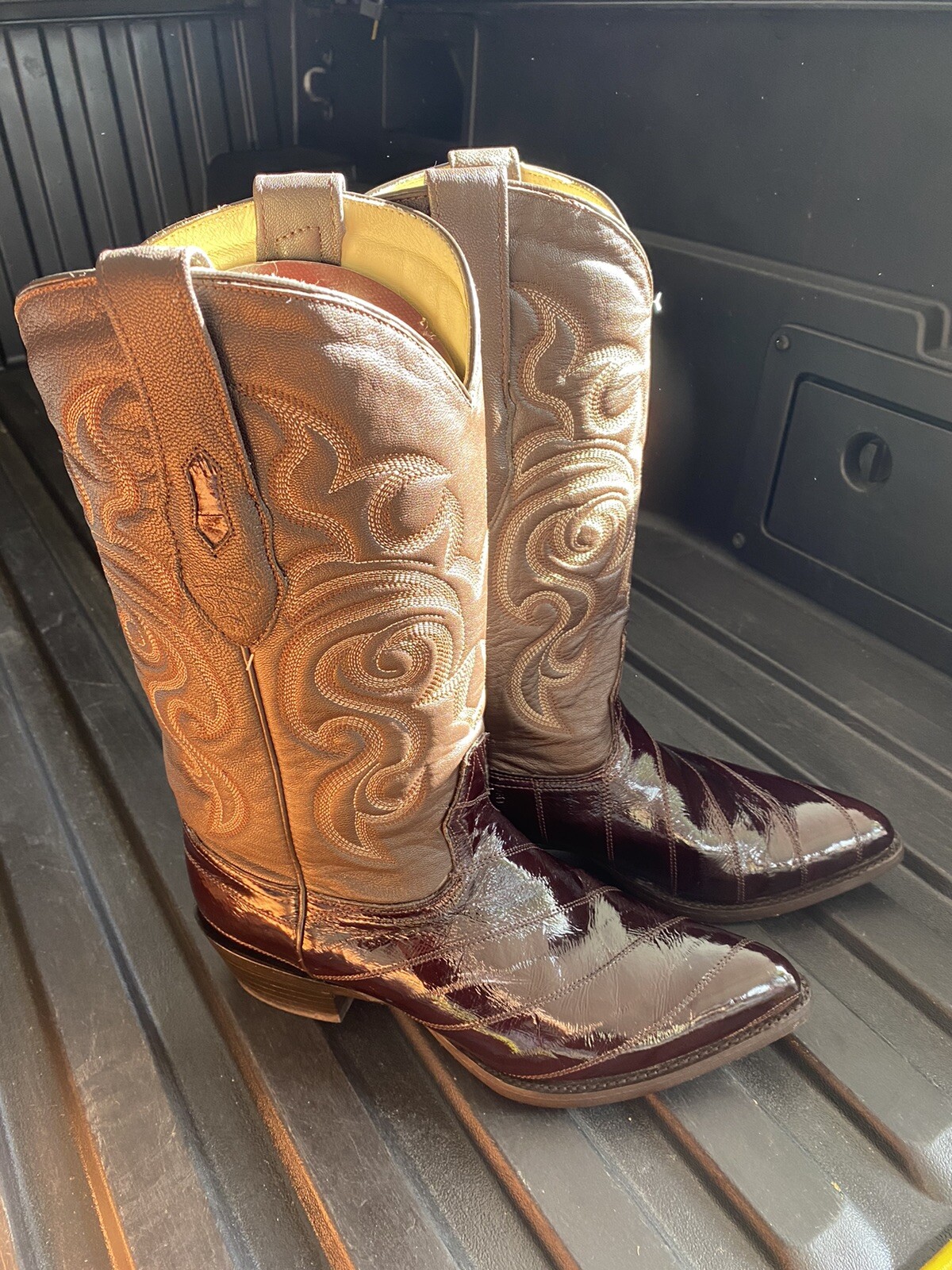 Los Altos Men's Cowboy Boots Genuine Eel Skin Metalli… Gem