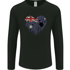 Love Australia Flag Australian Day Football Mens Long Sleeve T-Shirt