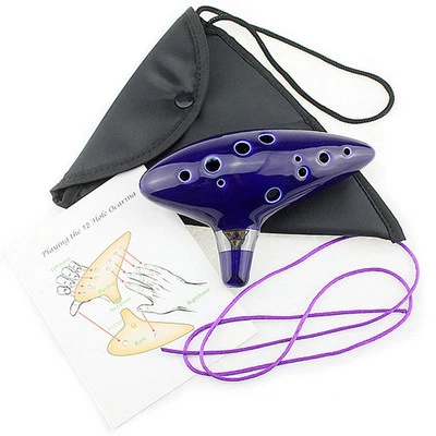 12 Hole Ocarina Ceramic Alto C Legend of Zelda Ocarina Flute Blue Instrument New