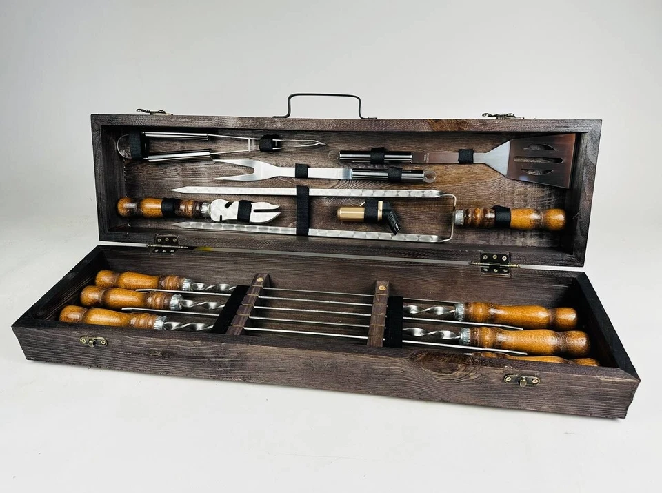 Grill Set Mangal Set Skewers set BBQ set Grill tools Shashlik set (7707) - Image 4 of 4