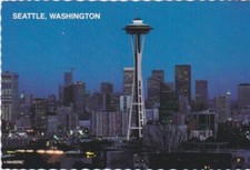 Downtown Night View & Space Needle-SEATTLE, Washington