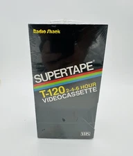 3 Blank VHS Tapes Radio Shack Supertape T-120 Hour Videocassette Tapes New