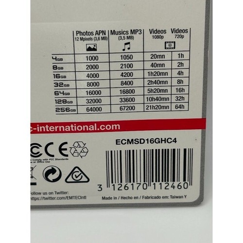 ECMSD16GHC4 SDHC Memory Card 16GB Class 4 - Picture 3 of 4