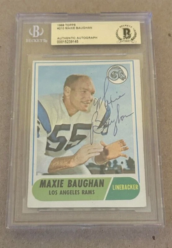 Maxie Baughan 1968 Topps #210 Signed Auto Autograph Rams Georgia Tech Beckett - Image 2 of 3