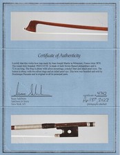 A fine French certified violin bow, J.J. Martin, ca. 1870, made for D. PECCATTE