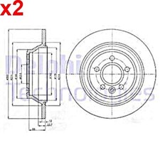 2X DELPHI Bremsscheibe Für VOLVO S80 II V70 III Xc70 30769058