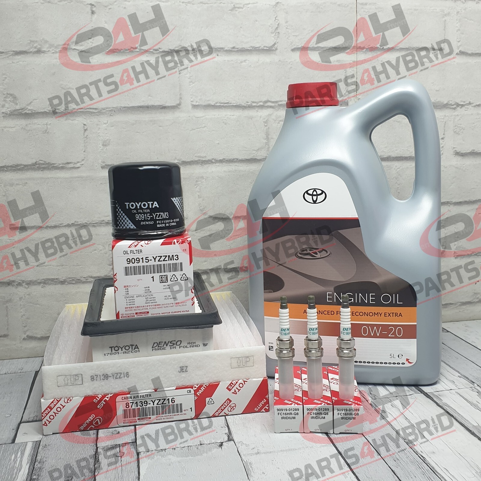 Genuine Toyota Yaris Service Kit KSP130 1.0L 2018-2020 With 0W20 & Spark Plugs