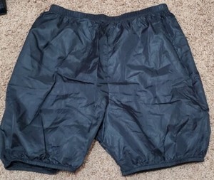 Body Wrappers Black Trash Bag Warm Up Shorts- Size Adult Small 