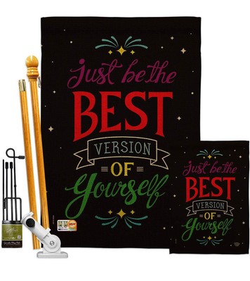 Best Version of Yourself Garden House Flag - Kit Expression Inspirational Spi...