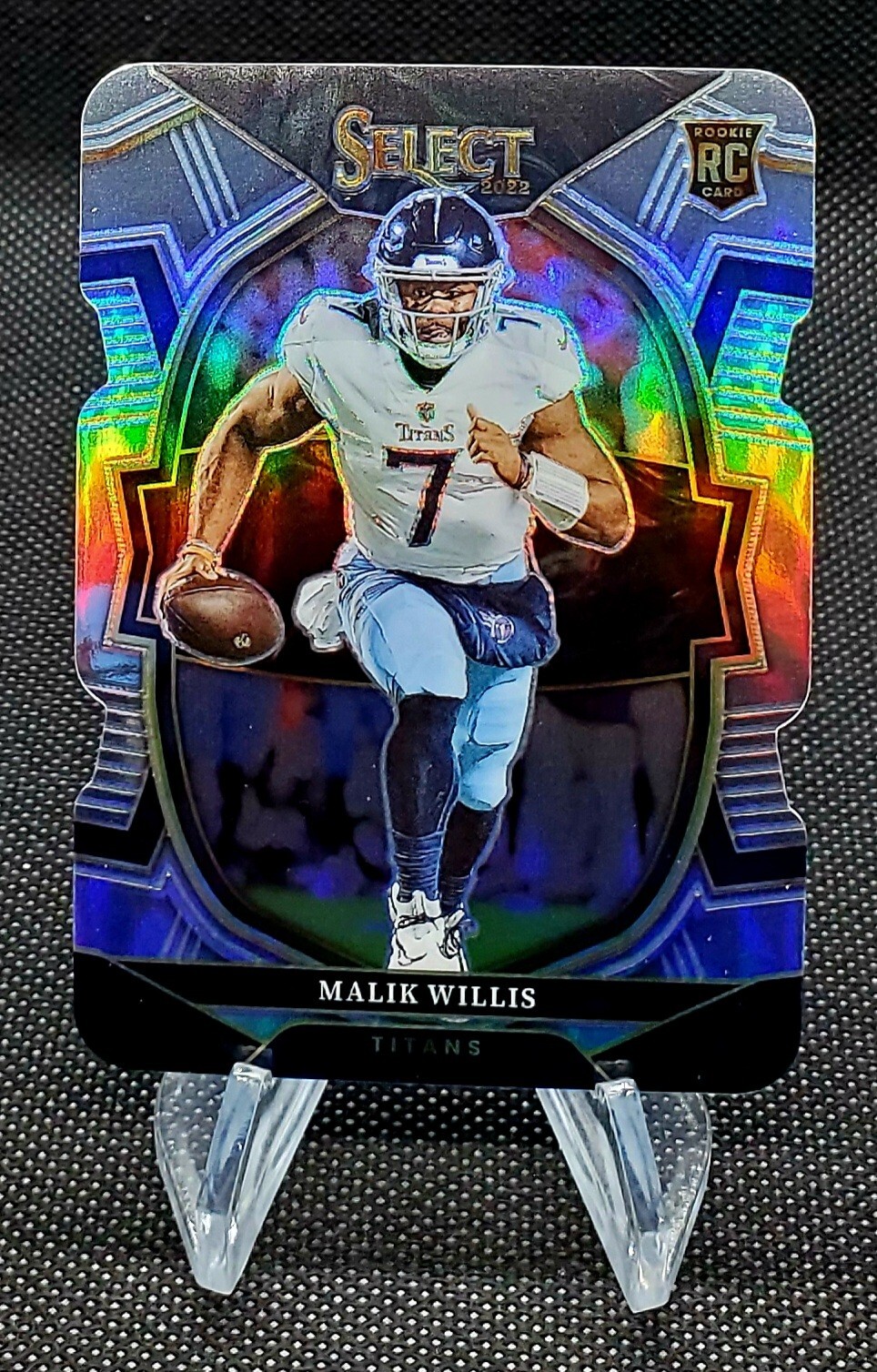 2022 Panini Select Concourse Silver Die-Cut Prizm Rc Malik Willis Titans #38