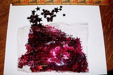 RED METALLIC STARS CONFETTI 2.7oz PARTY/SCATTER/TABLETOP DECORATION 3/8" 5/8