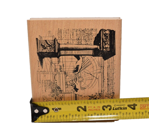 Inkadinkado Illuminata 90698-X Fine Art Columns Rubber Stamp Mounted Wood Block - Picture 6 of 6