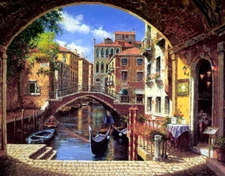 Beautiful Venice Scenery Oil painting Wall art Giclee Printed on Canvas P063