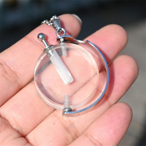 1.4" Natural Clear quartz carved perfume bottle crystal perfume pendant gift 1pc - Picture 10 of 10