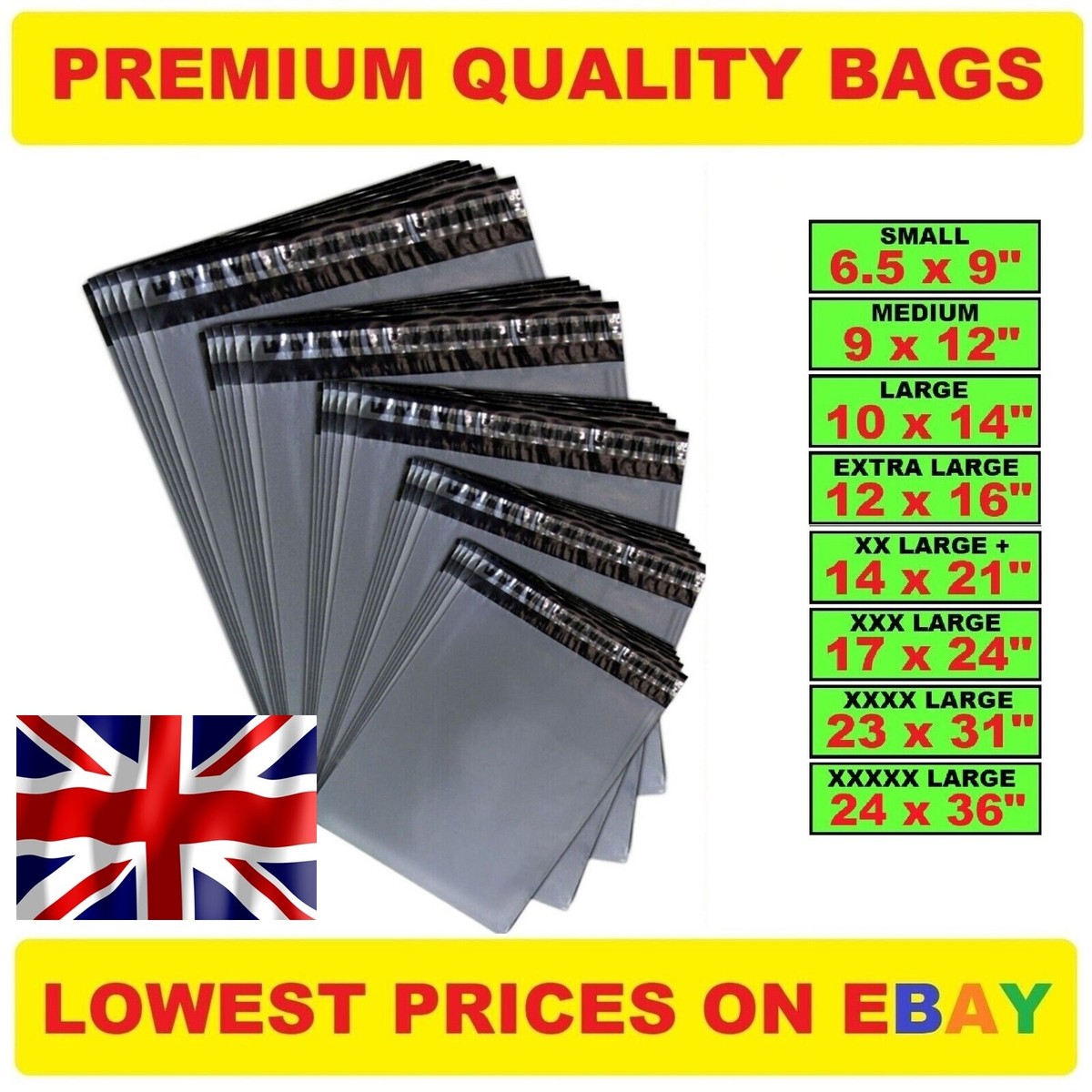 Shipping Bags 100 Mixed Sizes Grey Postal Mailing Bags - Self Seal Poly Mailers Envelopes 6 In X 6 In Envelope Bags & Poly Mailers - Foto 6
