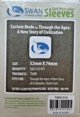 160 Swan Panasia 'Through the Ages' Board Game Card Sleeves 52mm x 74mm SWN-016 160 Swan Panasia 'Through the Ages' Board Game Card Sleeves 52mm x 74mm SWN-016