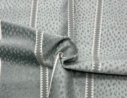 BRUNSCHWIG & FILS SALVATOR VELVET MIST BLUE EXCLUSIVE FABRIC REM 20" LONG X 51"W - Picture 6 of 6