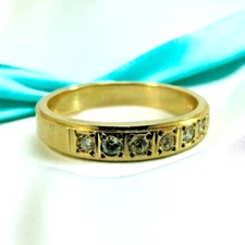 14K Solid Yellow Gold Diamond Wedding Band Ring Size 9.5 SALE SAVE 1300 #R750A