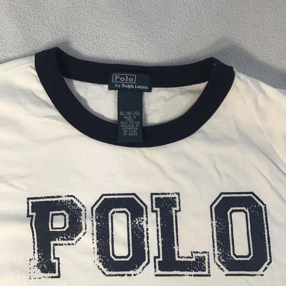 Polo Ralph Lauren Camiseta Cuello Redondo Poni Talla XL (18-20) Juvenil Blanco POLO Azul Foto 3 de 4