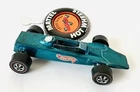 Hot Wheels Redline 1969 Aqua Lotus Turbine w Factory Black Painted Base & Button
