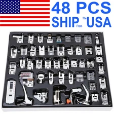 48PCS Domestic Sewing Machine Presser Foot Feet Set for Brother Singer Janome