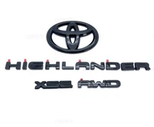 2020-2025 HIGHLANDER XSE AWD Gloss Black EMBLEM OVERLAY KIT PT948-48200-02