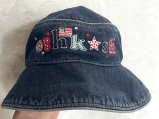 Osh Kosh 12M-24M BLUE DENIM BUCKET HAT Red White PATRIOTIC Embroidery