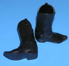 Black BOOTS for 12in Cowboy Lawman Lone Ranger figure Western shoes fit Ken doll