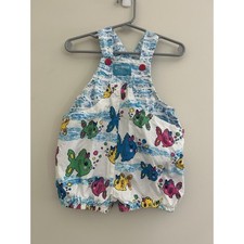 Vintage 80s/90s Oshkosh B'gosh Bubble Romper Fish Design Size 18 Months USA