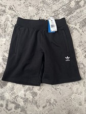 NEW Adidas Originals Kids Fleece Cotton Shorts Size Medium Black 11/12 years